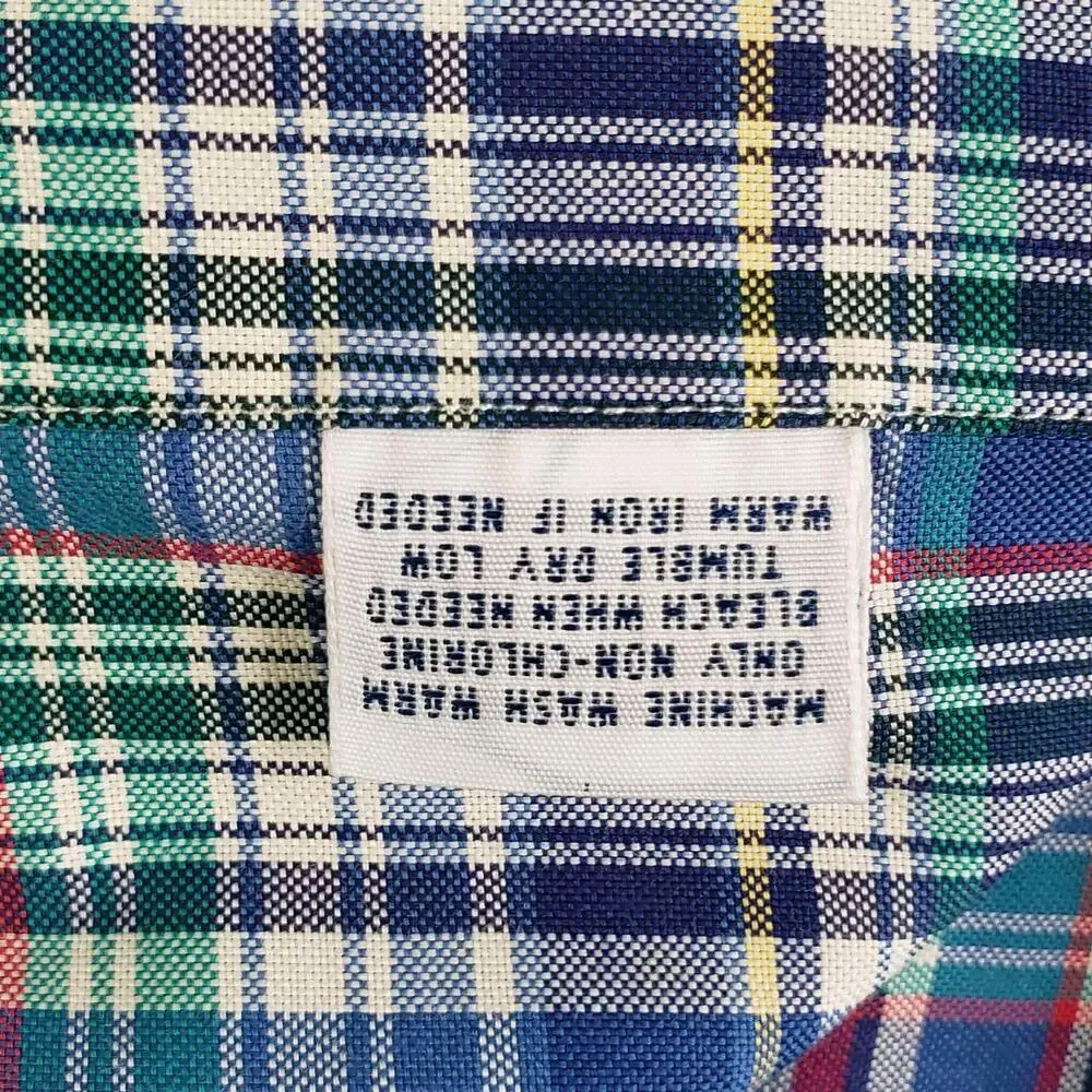 Polo Ralph Lauren Shirt Oxford Men's XL Blue Multicolor Plaid LS Button Down
